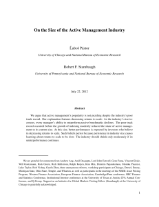 On the Size of the Active Management Industry ˇLuboˇs P´astor