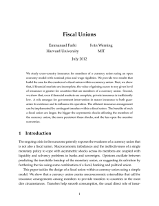 Fiscal Unions Emmanuel Farhi Iván Werning Harvard University