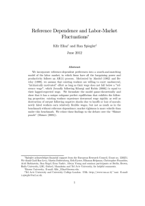 Reference Dependence and Labor-Market Fluctuations ∗ Kfir Eliaz