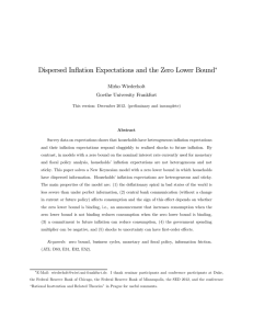 Dispersed Inflation Expectations and the Zero Lower Bound ∗ Mirko Wiederholt