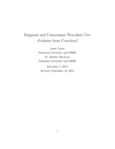 Diagnosis and Unnecessary Procedure Use: Evidence from C-sections