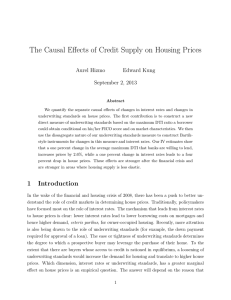 The Causal Effects of Credit Supply on Housing Prices Aurel Hizmo