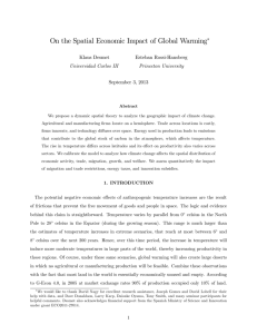 On the Spatial Economic Impact of Global Warming Klaus Desmet Esteban Rossi-Hansberg