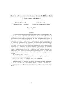 E¢ cient Inference on Fractionally Integrated Panel Data