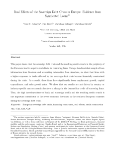 Real Effects of the Sovereign Debt Crisis in Europe: Evidence... Syndicated Loans I Viral V. Acharya