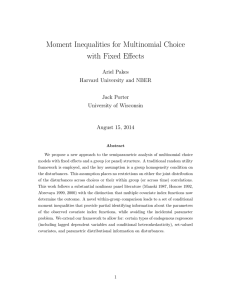 Moment Inequalities for Multinomial Choice with Fixed Effects Ariel Pakes