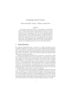 Language-based Games Adam Bjorndahl, Joseph Y. Halpern, Rafael Pass