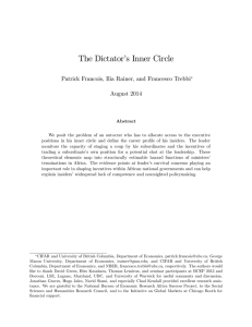 The Dictator’s Inner Circle Patrick Francois, Ilia Rainer, and Francesco Trebbi