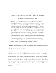 PERSONALITY TRAITS AND THE MARRIAGE MARKET