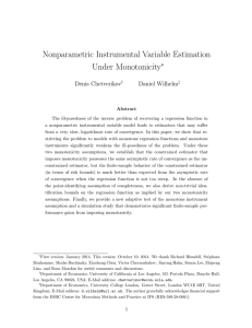 Nonparametric Instrumental Variable Estimation Under Monotonicity ∗ Denis Chetverikov