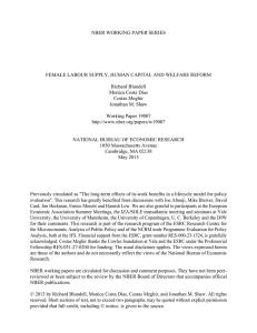 NBER WORKING PAPER SERIES Richard Blundell Monica Costa Dias