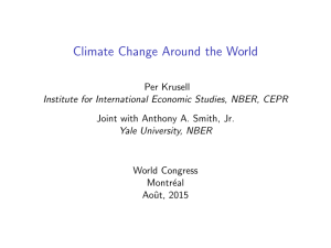 Climate Change Around the World Per Krusell World Congress