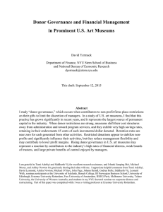 Donor Governance and Financial Management in Prominent U.S. Art Museums