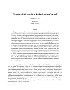 Monetary Policy and the Redistribution Channel ∗ Adrien Auclert May 2015