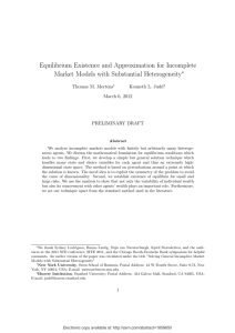 Equilibrium Existence and Approximation for Incomplete Market Models with Substantial Heterogeneity ∗