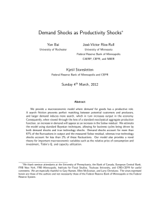 Demand Shocks as Productivity Shocks ∗ Yan Bai Jos´