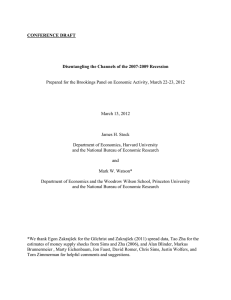 Prepared for the Brookings Panel on Economic Activity, March 22-23,... March 13, 2012 James H. Stock