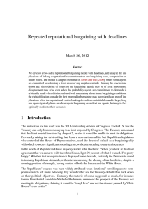 Repeated reputational bargaining with deadlines March 26, 2012
