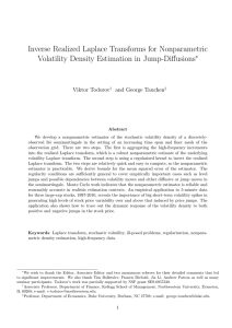 Inverse Realized Laplace Transforms for Nonparametric Volatility Density Estimation in Jump-Diﬀusions ∗