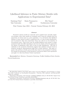 Likelihood Inference in Finite Mixture Models with Applications to Experimental Data