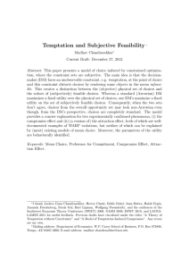 Temptation and Subjective Feasibility