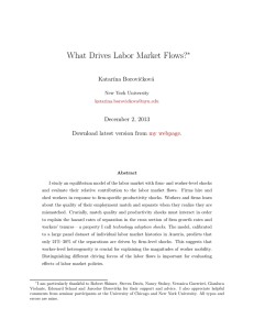 What Drives Labor Market Flows? ∗ Katar´ına Boroviˇckov´a December 2, 2013