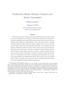 Productivity Shocks, Dynamic Contracts and Income Uncertainty ∗ Thibaut Lamadon