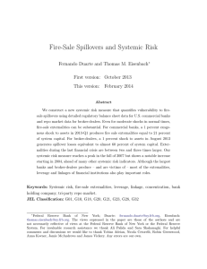 Fire-Sale Spillovers and Systemic Risk Fernando Duarte and Thomas M. Eisenbach