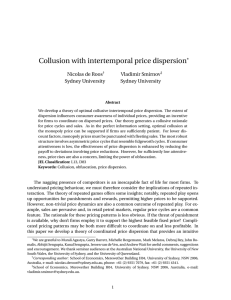 Collusion with intertemporal price dispersion * Nicolas de Roos Vladimir Smirnov