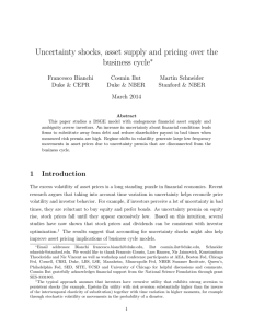 Uncertainty shocks, asset supply and pricing over the business cycle