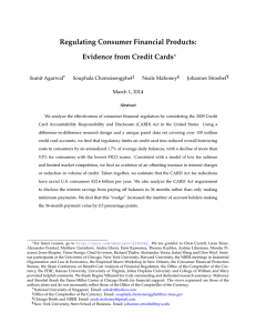 Regulating Consumer Financial Products: Evidence from Credit Cards ∗ Sumit Agarwal