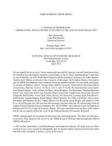 NBER WORKING PAPER SERIES A NATION OF IMMIGRANTS: