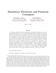 Mandatory Disclosure and Financial Contagion ∗ Fernando Alvarez