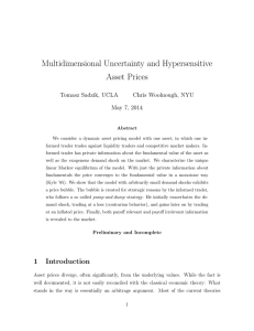 Multidimensional Uncertainty and Hypersensitive Asset Prices Tomasz Sadzik, UCLA Chris Woolnough, NYU