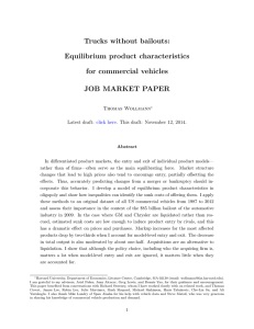Trucks without bailouts: Equilibrium product characteristics for commercial vehicles JOB MARKET PAPER