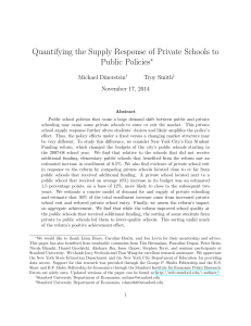 Quantifying the Supply Response of Private Schools to Public Policies ∗ Michael Dinerstein