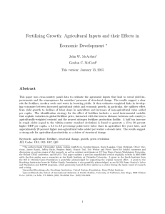 Fertilizing Growth: Agricultural Inputs and their Eects in Economic Development Abstract ∗