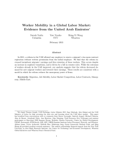 Worker Mobility in a Global Labor Market: ∗ Suresh Naidu