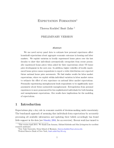 Expectation Formation Theresa Kuchler ; Basit Zafar PRELIMINARY VERSION