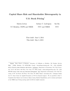 Capital Share Risk and Shareholder Heterogeneity in U.S. Stock Pricing