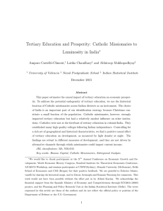 Tertiary Education and Prosperity: Catholic Missionaries to Luminosity in India