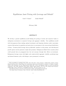 Equilibrium Asset Pricing with Leverage and Default ∗ Jo˜ ao F. Gomes
