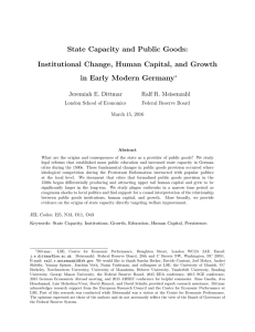 State Capacity and Public Goods: Institutional Change, Human Capital, and Growth