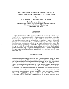 ESTIMATING A SHEAR MODULUS OF A TRANSVERSELY ISOTROPIC FORMATION