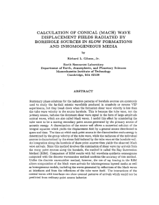 CALCULATION OF CONICAL (MACH) WAVE DISPLACEMENT FIELDS RADIATED BY AND INHOMOGENEOUS MEDIA