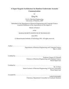 A Super-Nyquist Architecture for Rateless Underwater Acoustic Communication Qing He