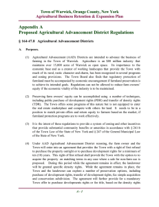Appendix A Proposed Agricultural Advancement District Regulations