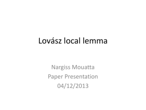 Lovász local lemma  Nargiss Mouatta Paper Presentation