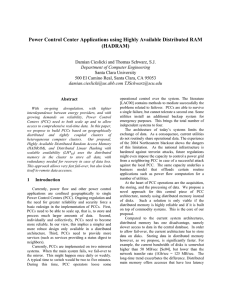 Power Control Center Applications using Highly Available Distributed RAM (HADRAM)