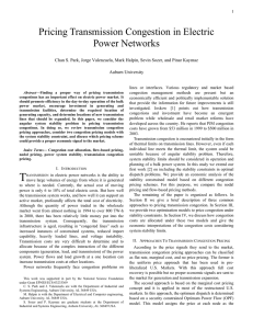 Pricing Transmission Congestion in Electric Power Networks Auburn University